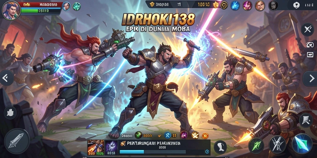 Tangkapan layar dari pertarungan seru dalam game MOBA.