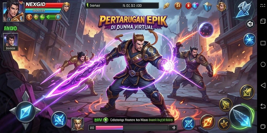 Tangkapan layar menampilkan aksi pertarungan seru di NEXGID.