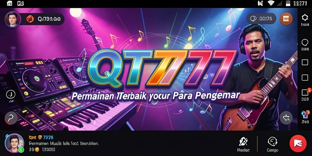 Gameplay QT777 dengan berbagai pilihan lagu musik.