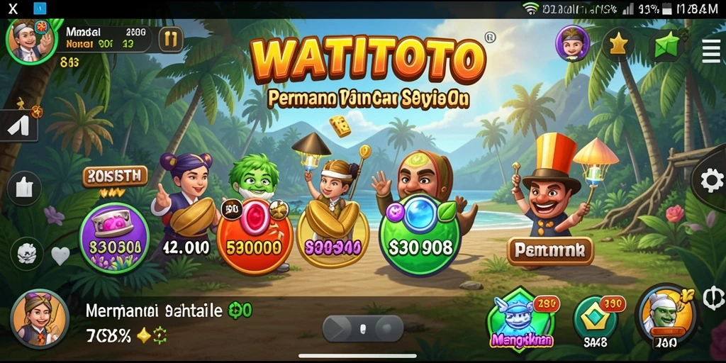 Screenshot utama WATITOTO menampilkan gameplay yang menyenangkan.